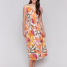 Floral pattern empire waist dress with bouquet print by Charlie B.