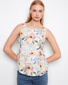 Charming sleeveless top with a floral print, ideal for warm days. Crafted to enhance your style effortlessly by Charlie B.