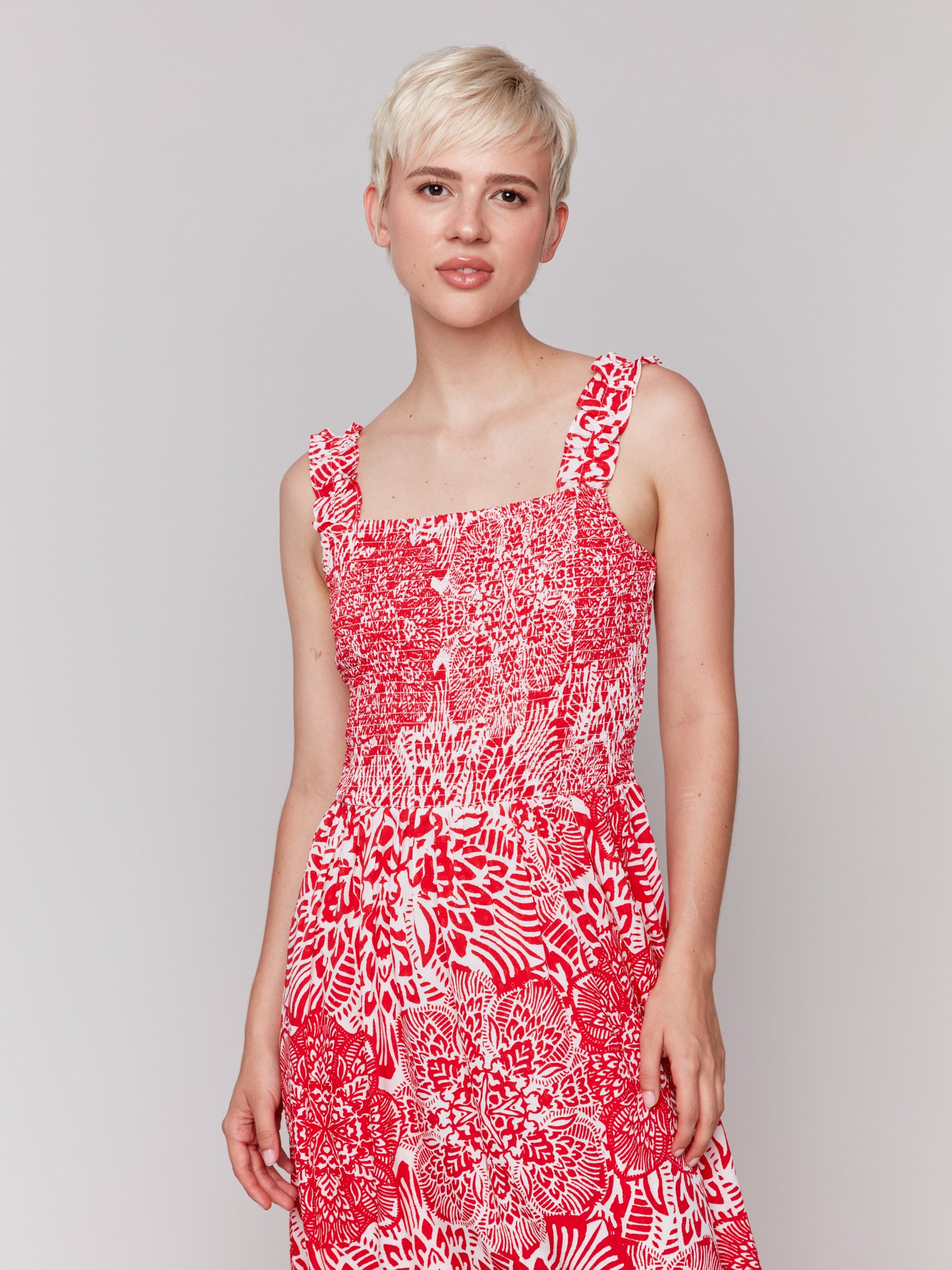 Dress featuring shirring detail at the bodice by Charlie B.