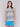 Blue and orange blouse with a V-neck opening by Charlie B.