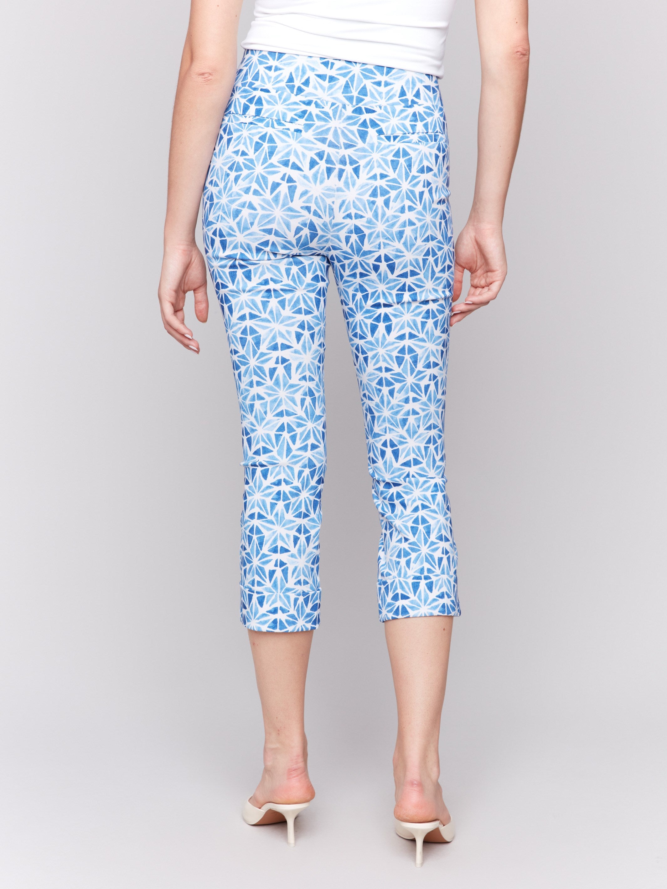 Stylish capris with folded cuffs detail by Charlie B.