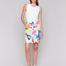 White skort with built-in shorts and stretch fabric by Charlie B.
