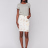 Stretch denim skort with built-in shorts for comfort by Charlie B.