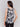 Sleeveless design black and white top with unique botanical motifs by Charlie B.