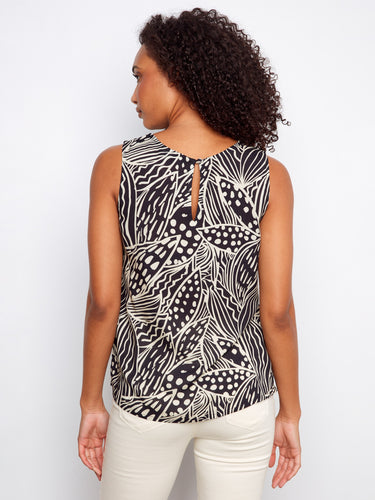 A keyhole back detail enhances this top's modern look, making it a versatile choice for various occasions by Charlie B.
