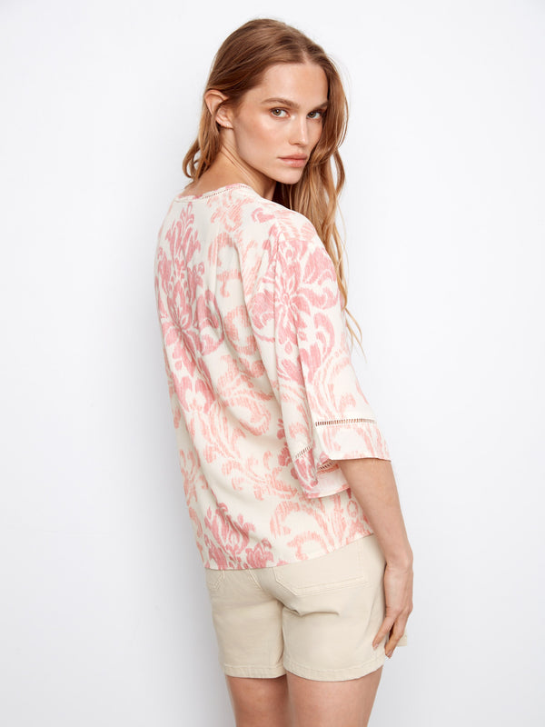 Blouse en viscose imprimée col en V - Évelyne
