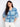 Elegant button-front detail on this blue patterned blouse adds sophistication to any outfit by Charlie B.