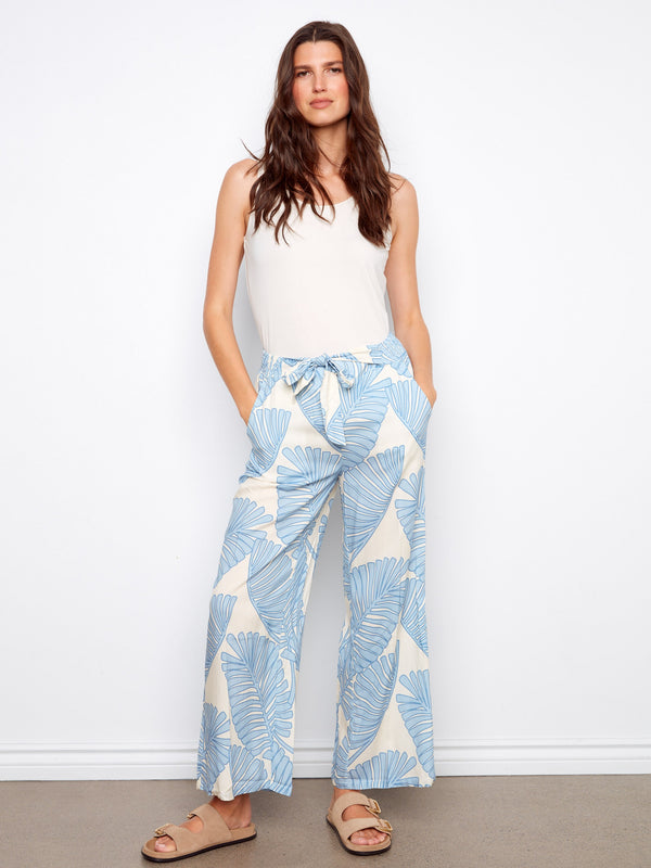 Pantalon imprimé à jambe large - Luxuriante