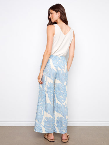 Stylish cropped length trousers showcasing a vibrant abstract design with regular rise fit by Charlie B.