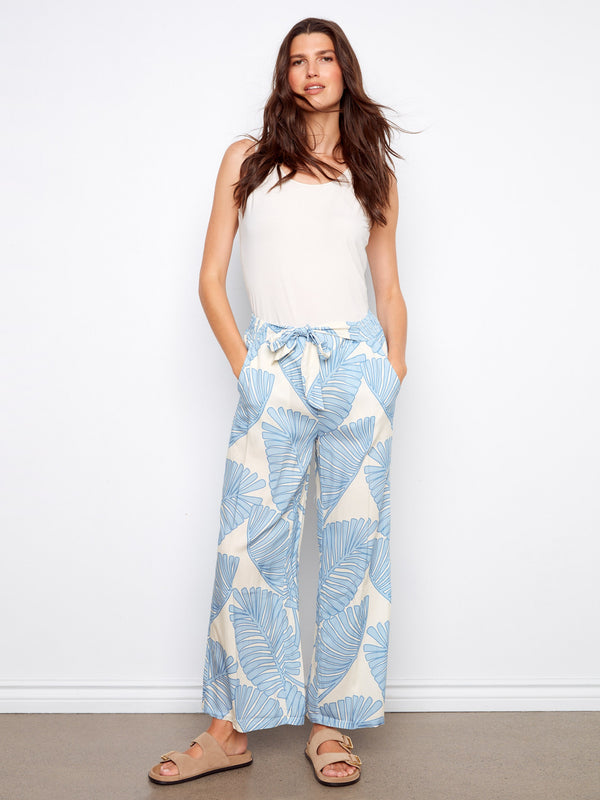 Pantalon imprimé à jambe large - Luxuriante