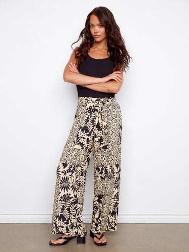 With a self-tie belt, these pants allow for an adjustable fit while enhancing the waistline. By Charlie B.