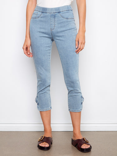 The slim leg fit of these jeans creates a sleek silhouette for any occasion. By Charlie B.