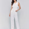 Linen pants with long length and drawstring waistband by Charlie B.