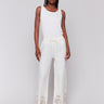 Linen pants with an elastic waistband and drawstrings, offering comfort by Charlie B.