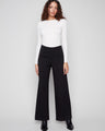 Black pants featuring a wide leg design for a chic silhouette, ideal for versatile styling by Charlie B.