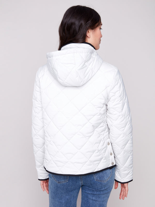 Elegant quilted design with a practical removable hood by Charlie B.