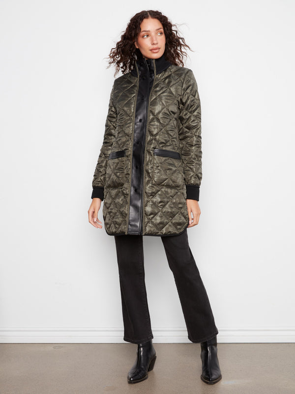Manteau long matelassé réversible - Épinette