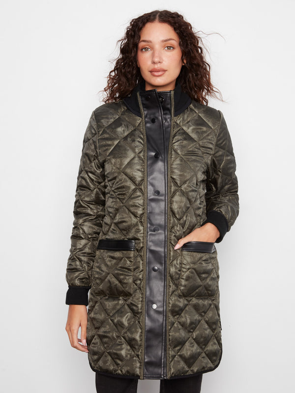 Manteau long matelassé réversible - Épinette