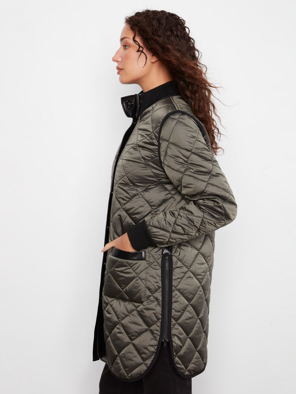 Manteau long matelassé réversible - Épinette