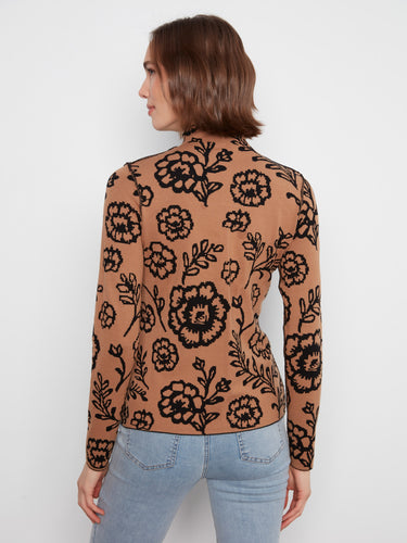 Versatile long-sleeve top in a striking floral print, ideal for any occasion. By Charlie B.