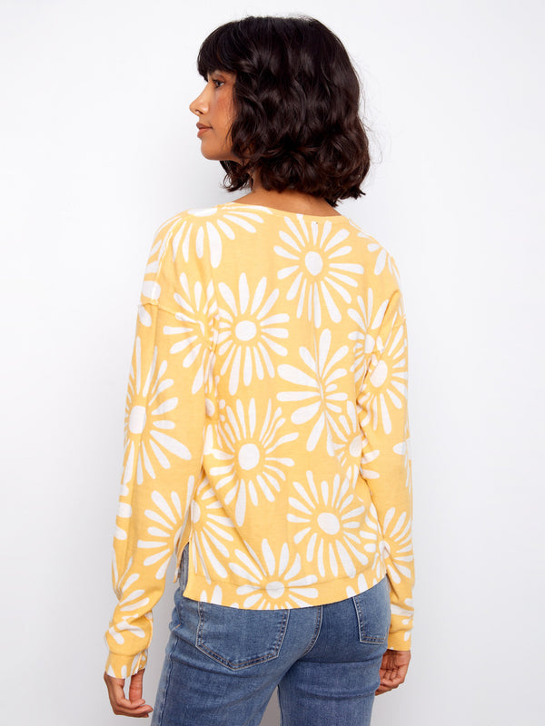 Reversible printed design enhances the versatility of this cozy long-sleeve sweater, offering multiple styling options. Created thoughtfully by Charlie B.