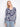 Navy blue and white sweater with a floral pattern, featuring a v-neckline. Made from 100% cotton for comfort by Charlie B.