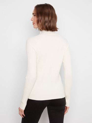 The mock neck adds sophistication to this stylish and comfortable piece by Charlie B.
