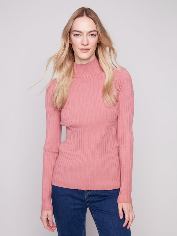 Primrose slim fit sweater featuring a ribbed knit texture, perfect for a chic and cozy look by Charlie B.