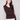 Mocha sweater featuring a slim fit design, enhanced by ribbed texture and heart rivets on sleeves by Charlie B.