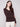 Mocha sweater featuring a slim fit design, enhanced by ribbed texture and heart rivets on sleeves by Charlie B.