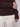 Stylish mocha V-neck sweater highlighting ribbed texture with distinctive slit cuffs and heart rivets by Charlie B.