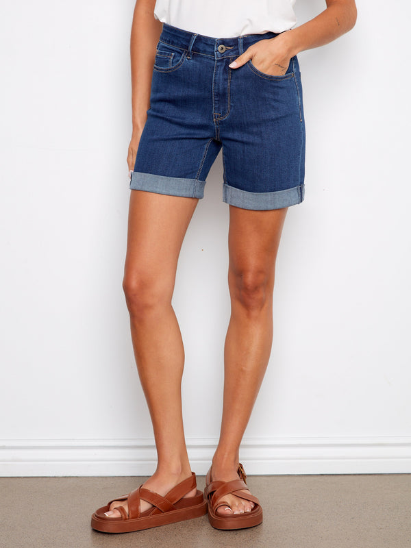 These stylish shorts feature a classic five-pocket design, offering both functionality and fashion. Ideal for everyday wear by Charlie B.