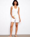 White twill shorts with regular rise and rolled cuffs, offering a comfortable stretch fit by Charlie B.