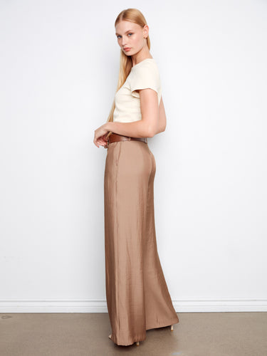 Belted design enhances the waistline, offering a chic touch to these versatile trousers by Charlie B.