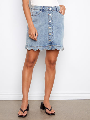Designed with built-in shorts and crafted from high-quality stretch denim, this versatile piece ensures all-day comfort by Charlie B.