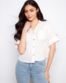 White shirt with a classic collar and chest pockets, perfect for casual outings. Crafted from a comfortable fabric by Charlie B.