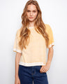 Yellow top with a crew neck and relaxed fit, crafted from 100% cotton for ultimate comfort. Designed by Charlie B.