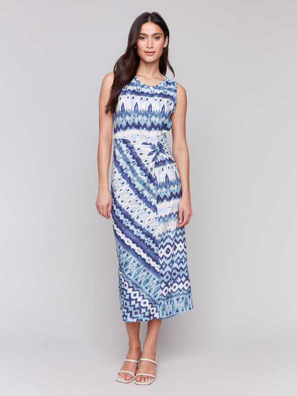 Midi length cotton dress with faux knot detail by Charlie B.