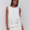 Linen top with a crew neckline and elegant design by Charlie B.