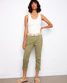 These pants feature a slim fit design, perfect for a flattering look. Made from stretch twill fabric by Charlie B.