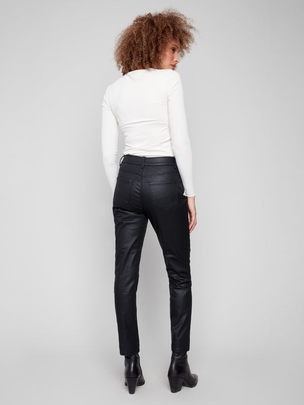 Stylish black pants with an ankle-length design, perfect for any occasion, by Charlie B.