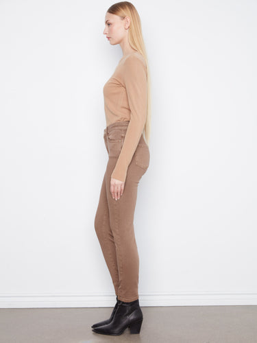 Designed in a cropped length, these pants provide a trendy look for any occasion by Charlie B.