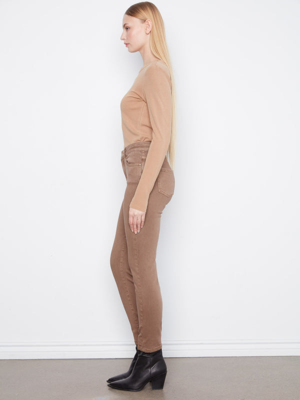 Pantalon en sergé à jambe étroite - Truffe
