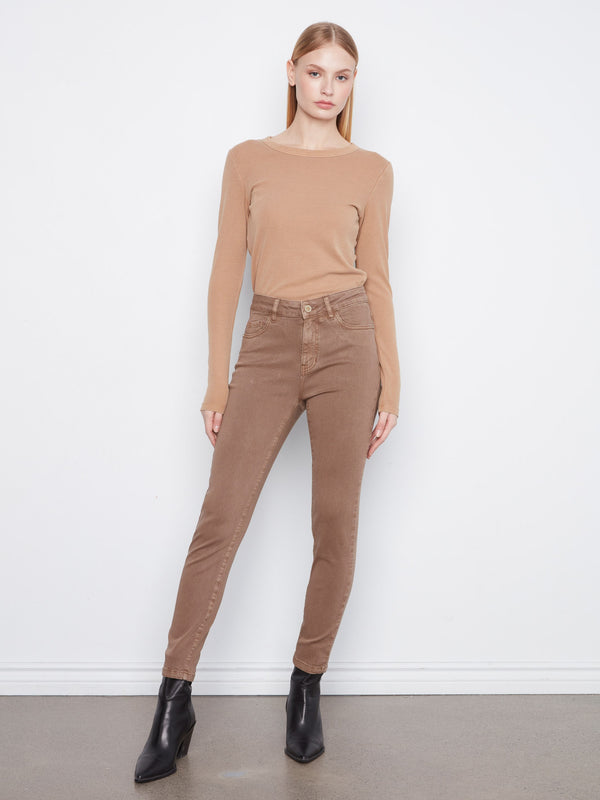 Pantalon en sergé à jambe étroite - Truffe