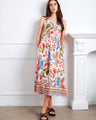 A charming floral midi dress with hidden pockets, blending practicality and style seamlessly by Charlie B.
