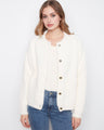 Elegant shirt collar complements the soft knit texture of this jacket, adding a touch of sophistication to any outfit by Charlie B.