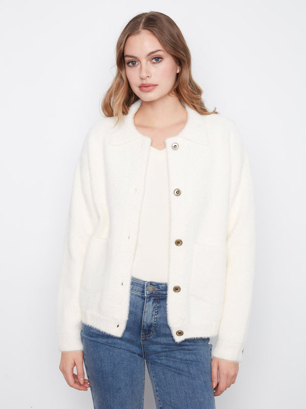 Soft Knit Jacket - Ecru