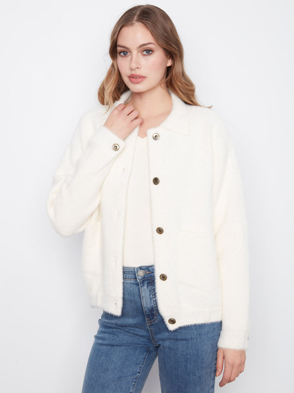 Soft Knit Jacket - Ecru