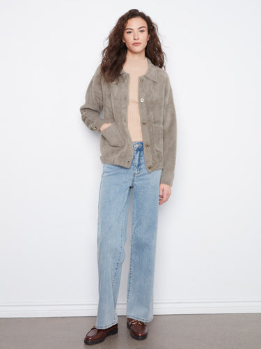 Experience comfort with the soft fuzzy knit of this jacket, perfect for staying warm and stylish. By Charlie B.