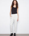 Heather-light grey jogger pants featuring a tapered fit and elastic waistband for comfort, perfect for casual wear by Charlie B.